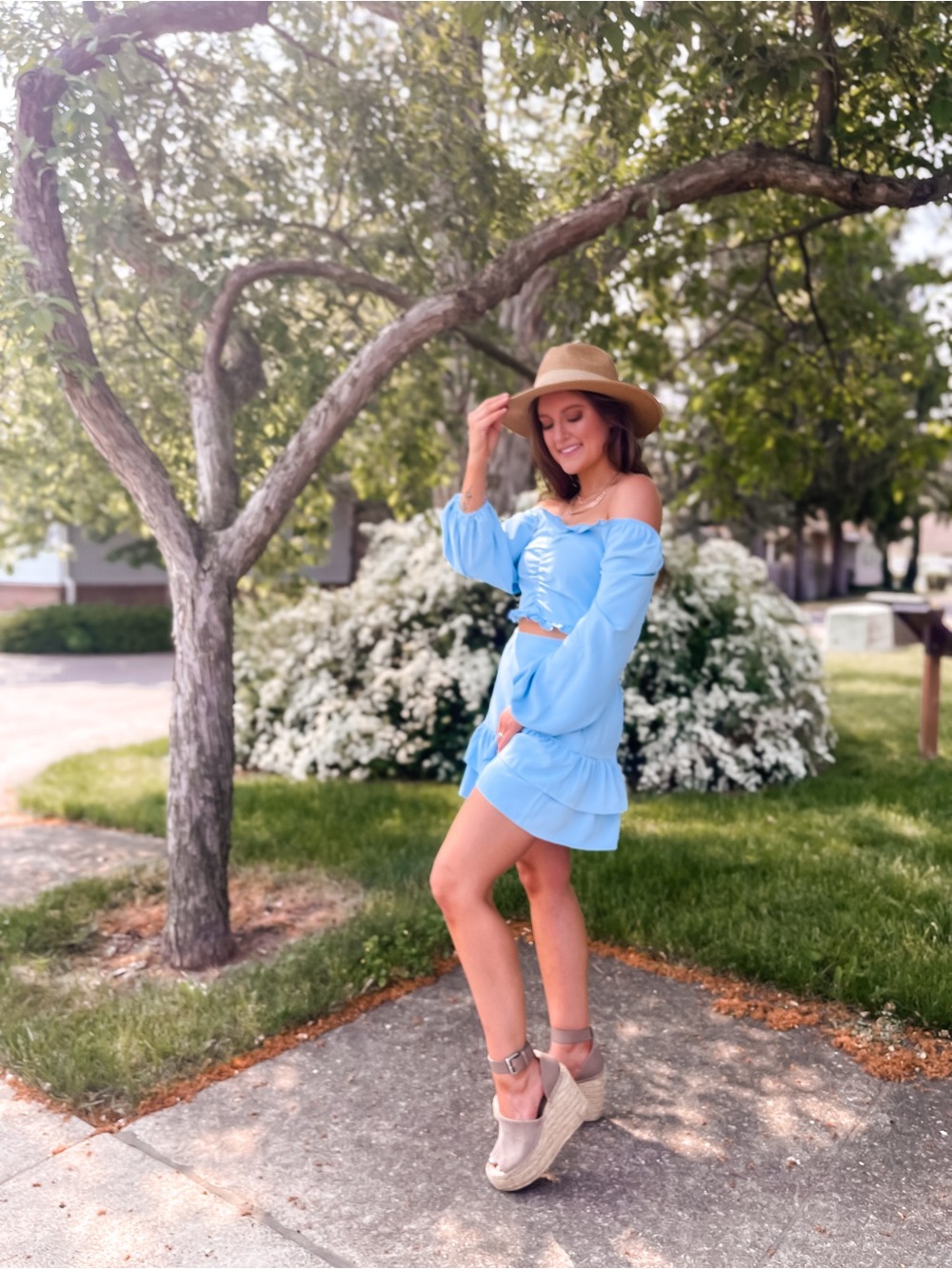 Light Blue Ruffle Matching Set - Picture 2 of 8